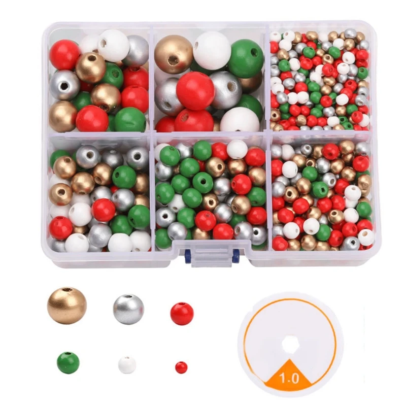 

1105 Pieces Natural Wooden Beads Different Size Round Colorful Wooden Beads Set for DIY Crafts Handmade Home Decorations