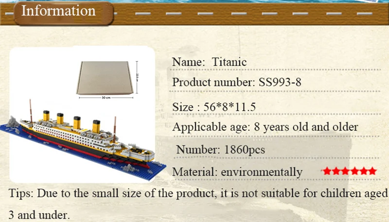 Titanic модель корабля строительные блоки кирпичи игрушки с 1860 шт Titan 3D набор Diy лодка образовательная коллекция для детей мальчиков