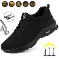 male shoes work boots fashion safety shoes men steel toe shoes anti puncture work sneakers indestructible work sefety boots