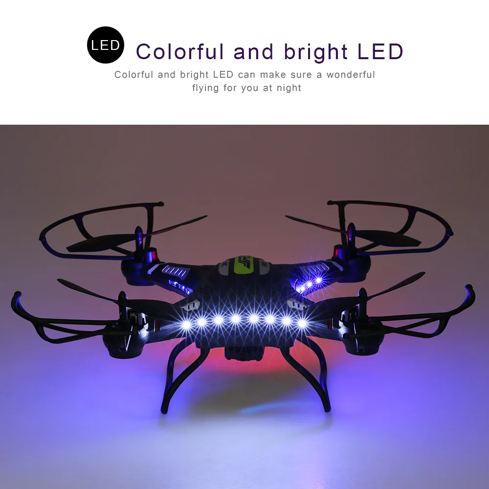 JJRC H8C аэрофотосъемка пульт дистанционного управления Вертолет 2MP HD камера 6 осевой гироскоп 360 градусов Поворотный Светодиодный светильник Дрон ZLRC