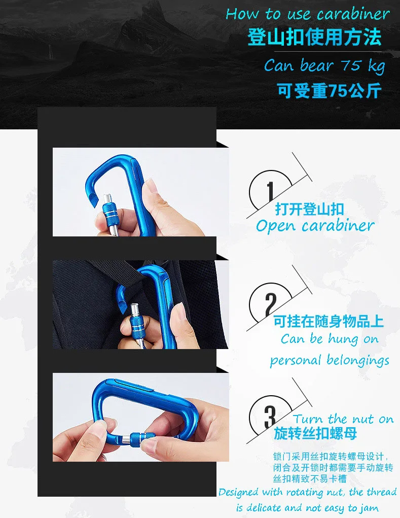 Креативная зажигалка с перезаряжаемым сердечником наружная карабином для