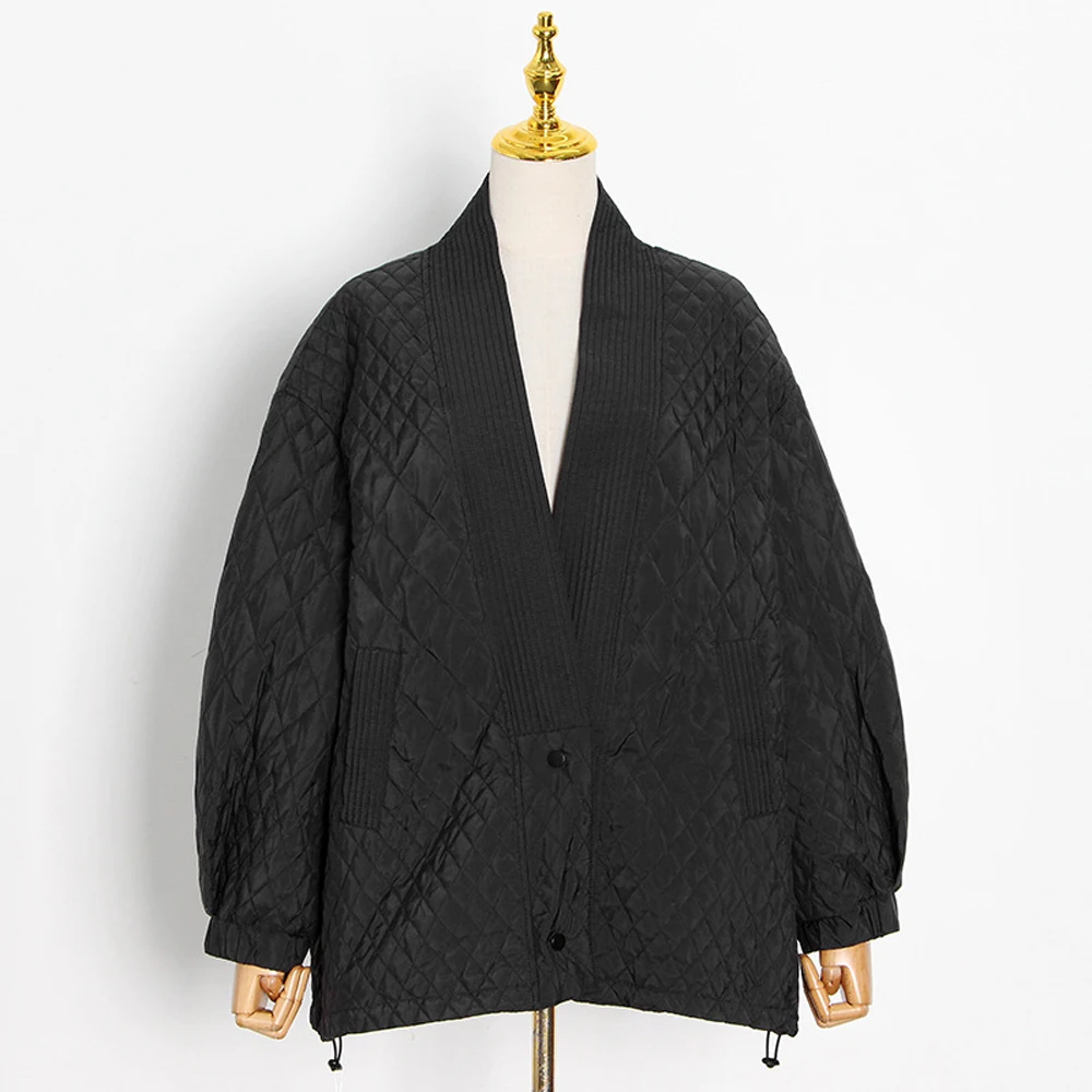 

Fullyoung 2021 Matt Fabric Jacket Female Ultra Light Down Jacket Women Slim Windbreaker V- Collar Long Sleeve Warm Coat