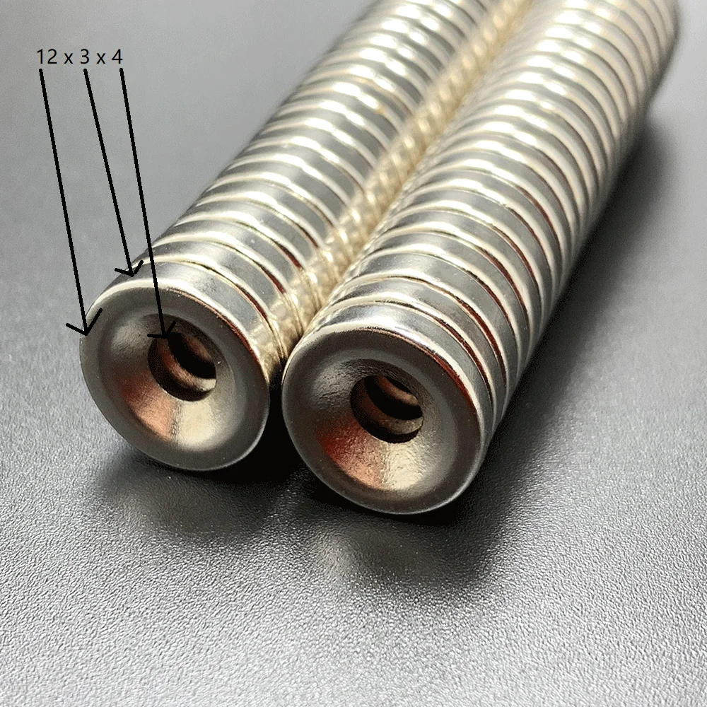 

12mm*3mm Perforated magnet 4mm Super strong suction magnets