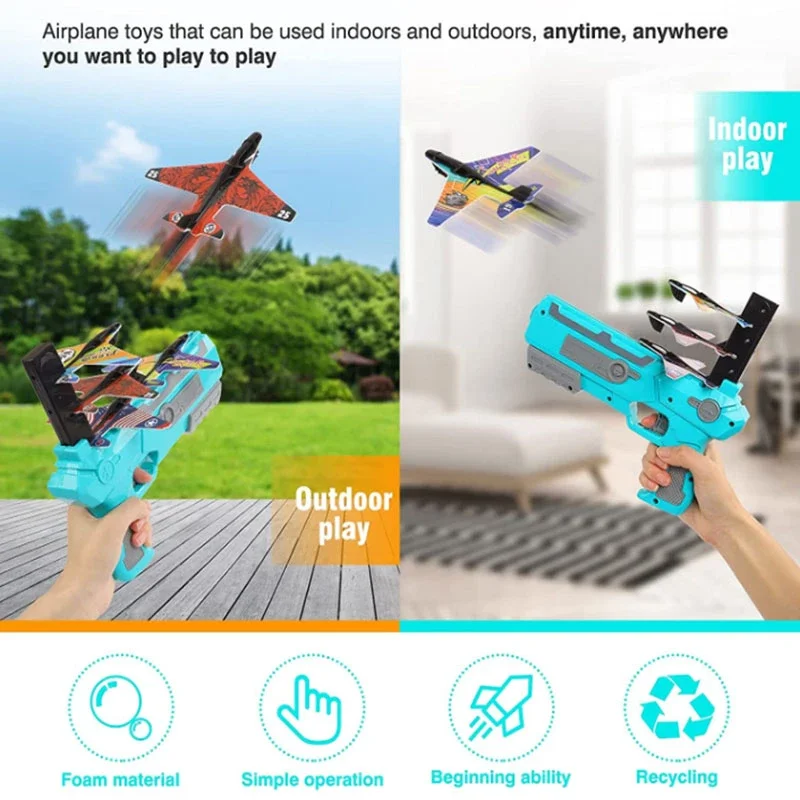Авиамодельный стартовый пусковой механизм самолёта для детей, играющих в стрельбу из самолёта на открытом воздухе, спортивная игрушка.