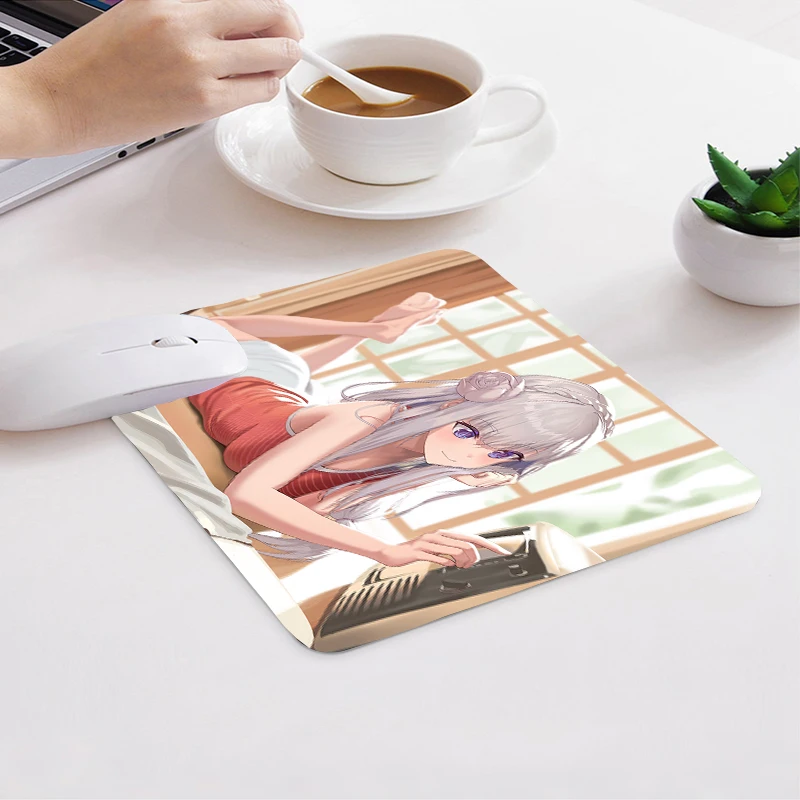 

MRGLZY Mouse Pad Small Cute Girl Notebook Keyboard Pad Locking Office Thickening Cartoon Home Student Desk Mat Gaming Desk