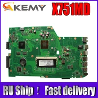 akemy x751md laptop motherboard for asus x751md x751mj x751m k751m test original mainboard n3520 cpu 4 cores 2 167 ghz