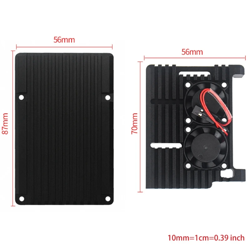 

For Raspberry Pi 4 with 2 Cooling Fan Aluminum Alloy Case Passive Cooling Shell