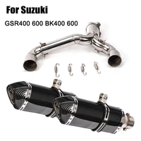 motorcycle middle pipe connect link tube 2x 370mm exhaust pipe muffler silencer slip on for suzuki gsr400 gsr600 bk400 bk600