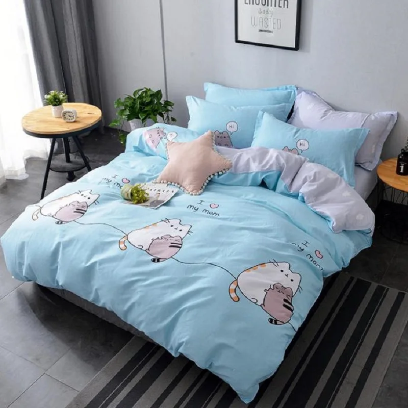 4 шт. простыня с наволочкой из натурального хлопка | Дом и сад