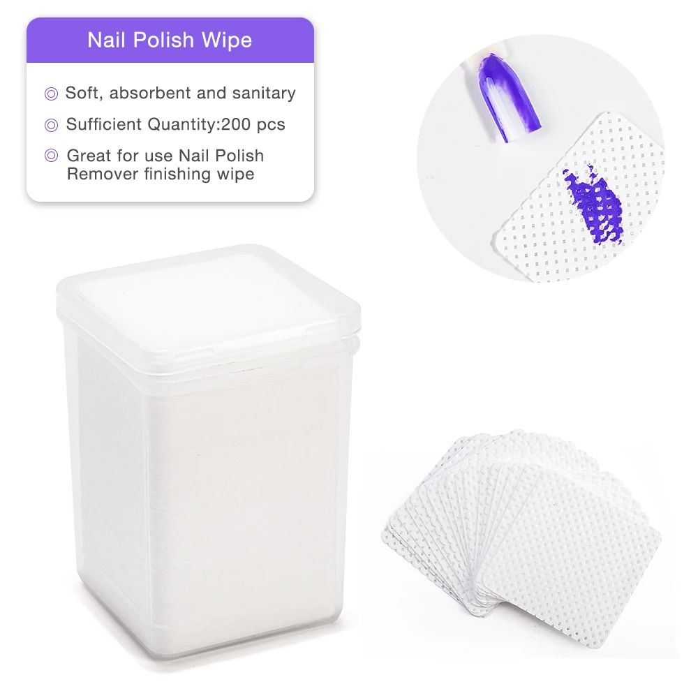 200 шт./кор. безворсовые ватные диски для ногтей салфетки снятия лака Гель лак