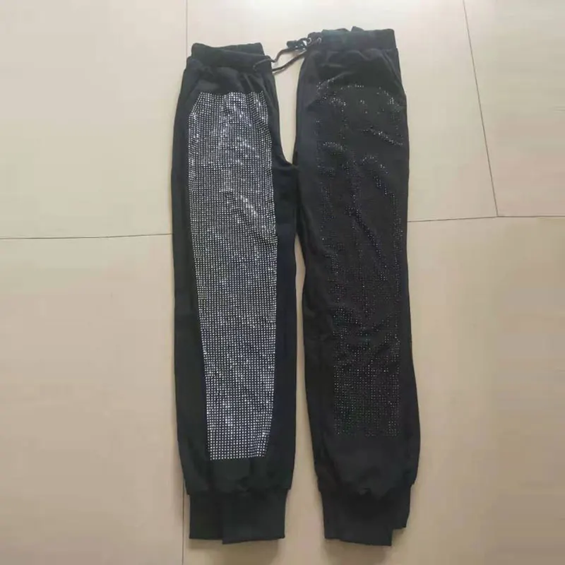Early Autumn New Heavy Industry Hot Drilling Beam Foot Casual Pant Wei Pants Women Fashion Casual Wild Loose Pants Tide 225