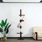 Забавная деревянная кошачья деревянная Когтеточка для кошек и котят, Многоуровневая башня, игрушки для прыжков, лазания, быстрая доставка