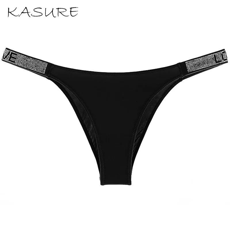 

Стринги KASURE, нижнее белье, Бесшовные женские тонкие сексуальные бандажные трусики, женские модные блестящие стринги с промежностью