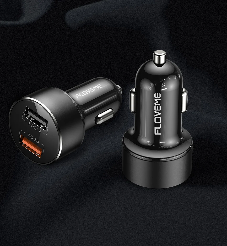 Автомобильное зарядное устройство FLOVEME Quick Charge 3,0 18 Вт QC3.0 Dual USB Автомобильное зарядное устройство для iPhone прикуриватель Быстрый автомобильный адаптер зарядного устройства для телефона