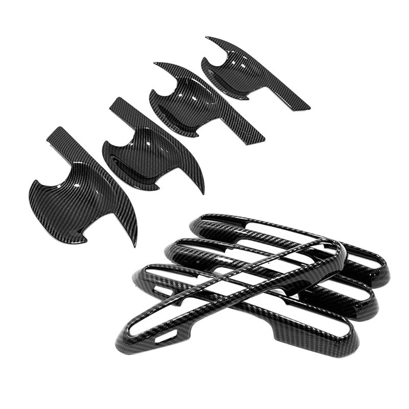 

Carbon Fiber Car Inner Door Handle Cover with Door Bowl Cover Trim for Toyota RAV4 2019 2020