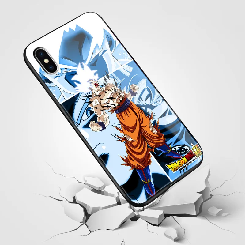 Goku ультра инстинкт Драконий жемчуг стеклянный Мягкий силиконовый чехол для телефона чехол для iPhone 6 6s 7 8 Plus X XR XS 11 Pro MAX