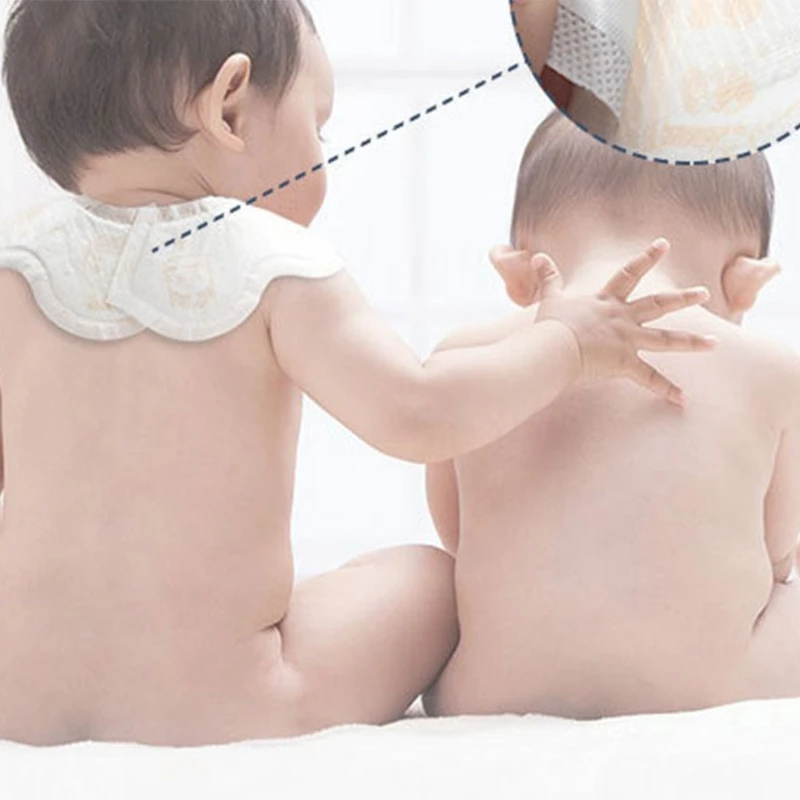 

40JC 30 Pcs Disposable Baby Bibs 360 Degree Rotation Feeding Apron Newborn Infant Saliva Towel Cotton Bandana Burp Cloth