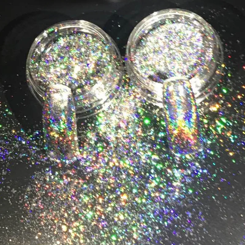 

1g/box Aurora Laser Holographic Chameleon Chrome Shimmer Pigment Dust Glitter Powder Gel Paillette Uv Nail Art Accessories DIY