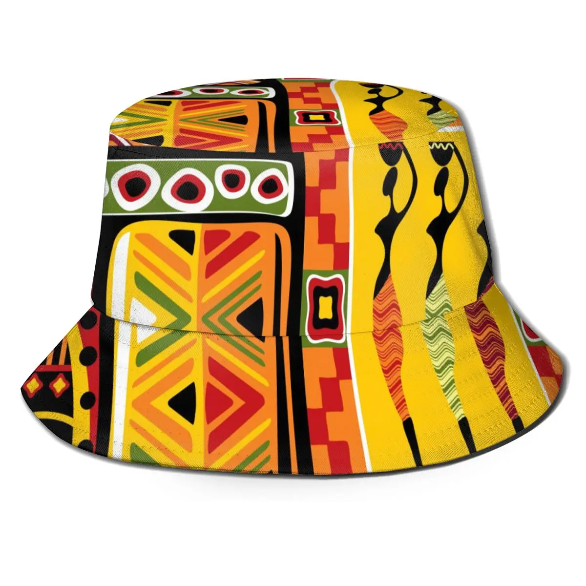 

CINESSD African Elements Unisex Casual Sun Hat Bucket Hat for Men Women Bob Hip Hop Caps Summer Fisherman Hat Panama