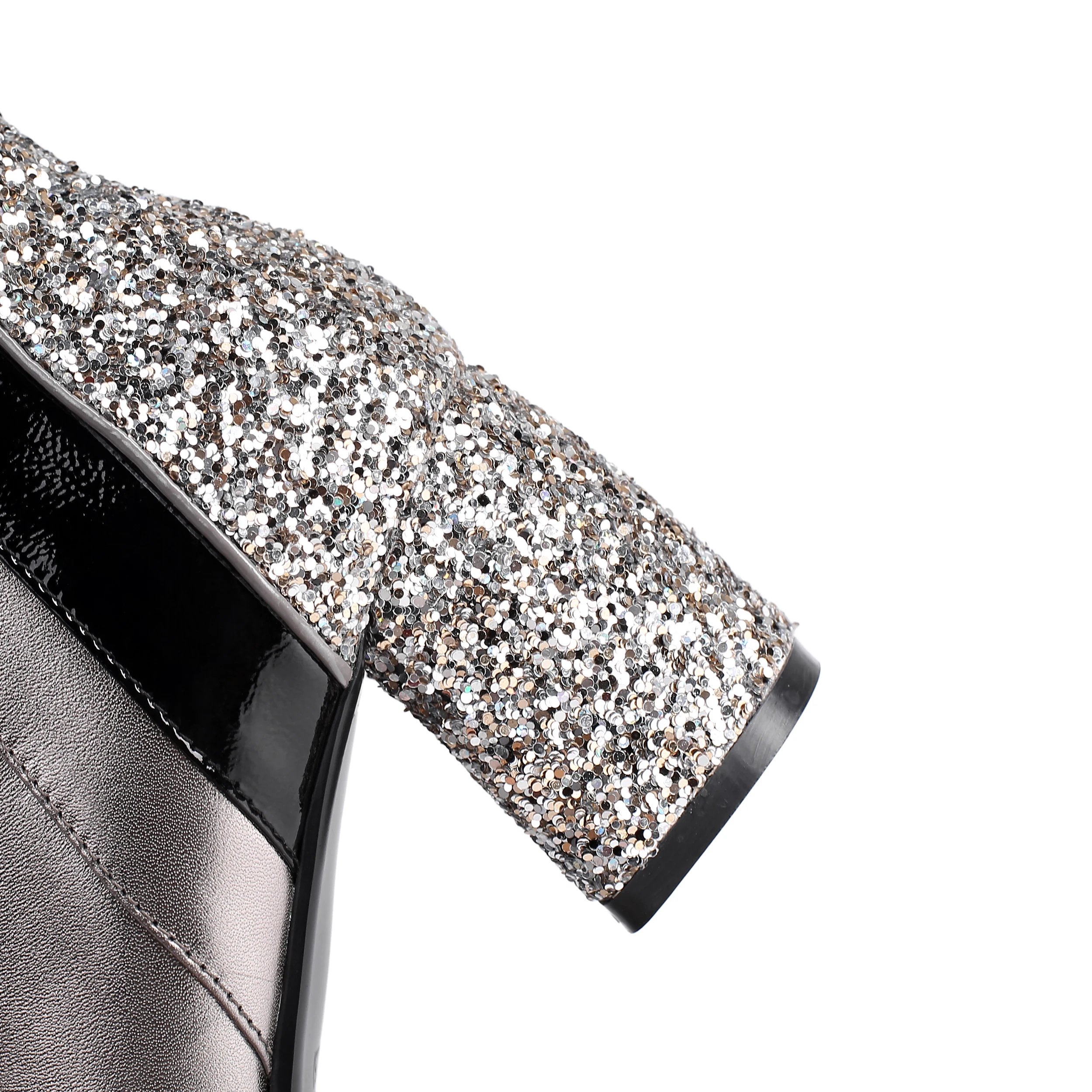 Большие размеры 42 женские осенние ботильоны из натуральной кожи на толстом