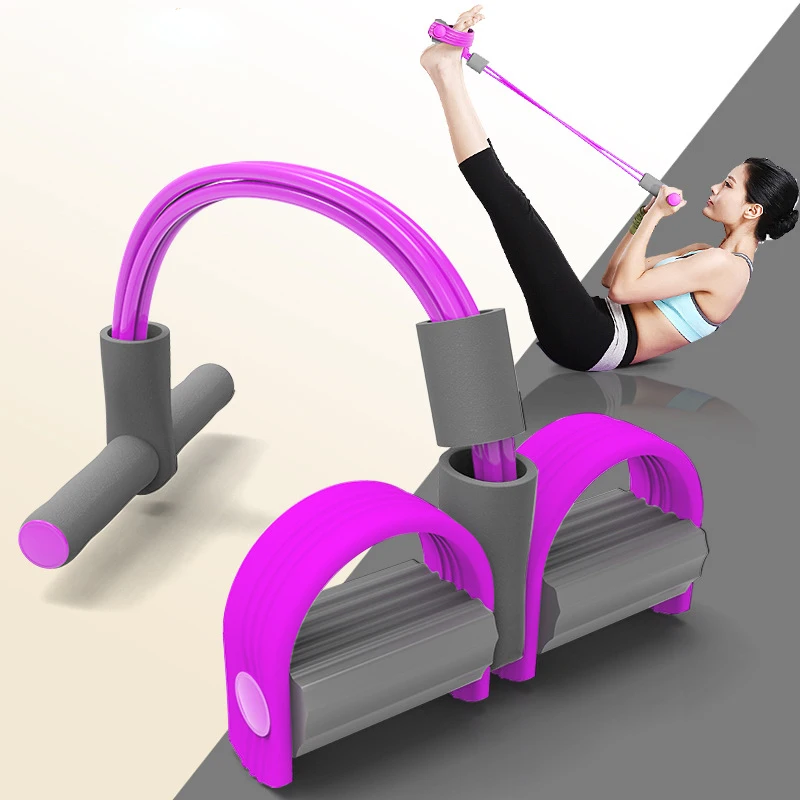 Фитнес резинка 4 трубки резистор латексная педаль тренажер для сидения Тяговая