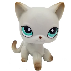 391 pet shop lps лпс пет шоп игрушки кошка немного короткие волосы стоял серый#5#391 черный#336 старые оригинальные игрушки котенок детей Рождество подарок коллекция - Цвет: 391