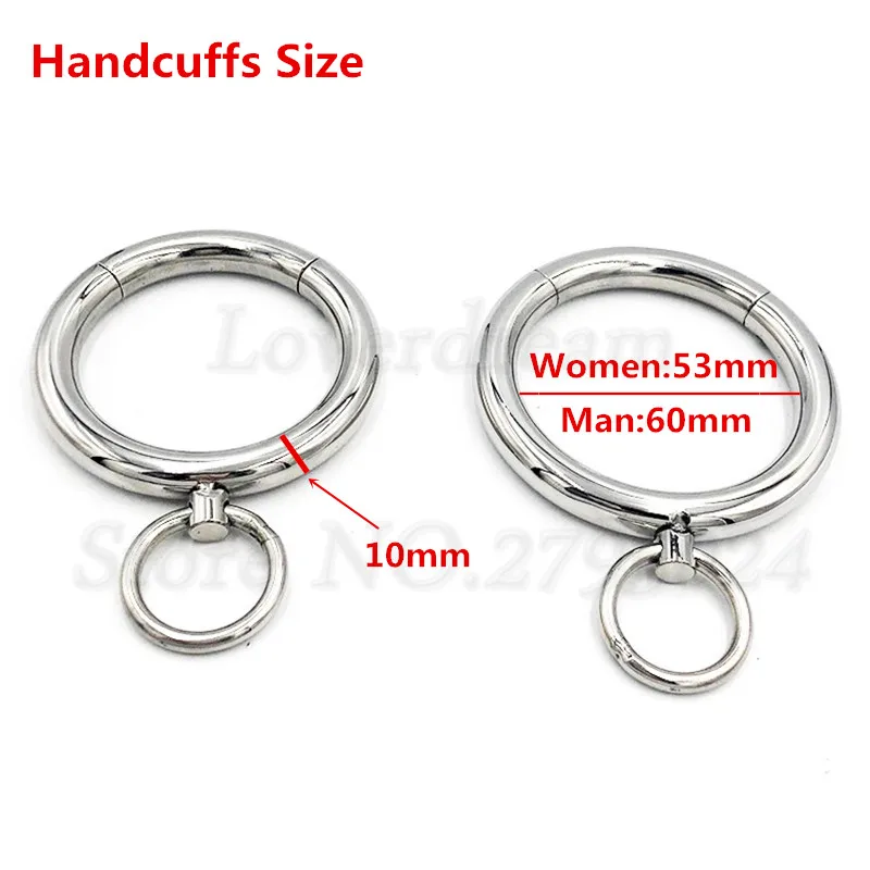 Взрослые игры Нержавеющая сталь с круглой горловиной наручники c вырезом в
