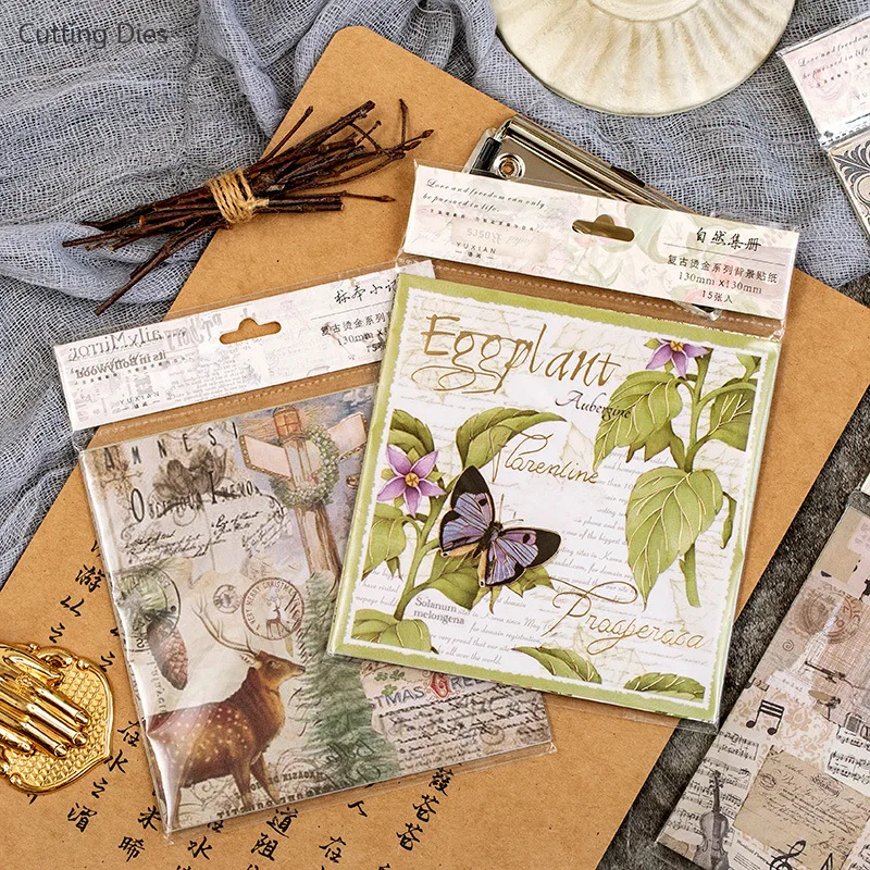 15 листов/партия самоклеящиеся бумажные обои|Крафт-бумага| |