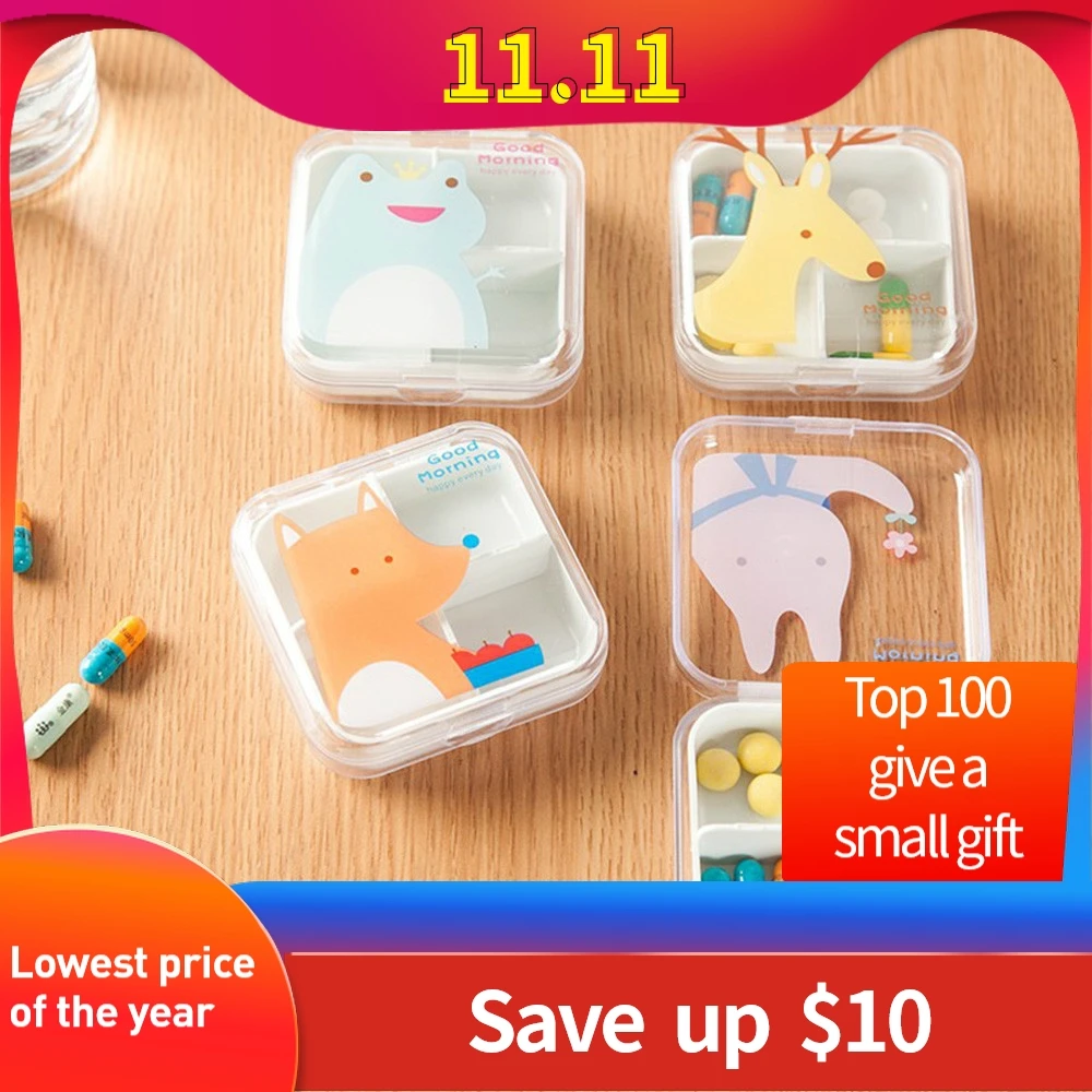 Hoomall мини чехол для таблеток Переносные Коробки лекарств 3 сетки путешествий дома