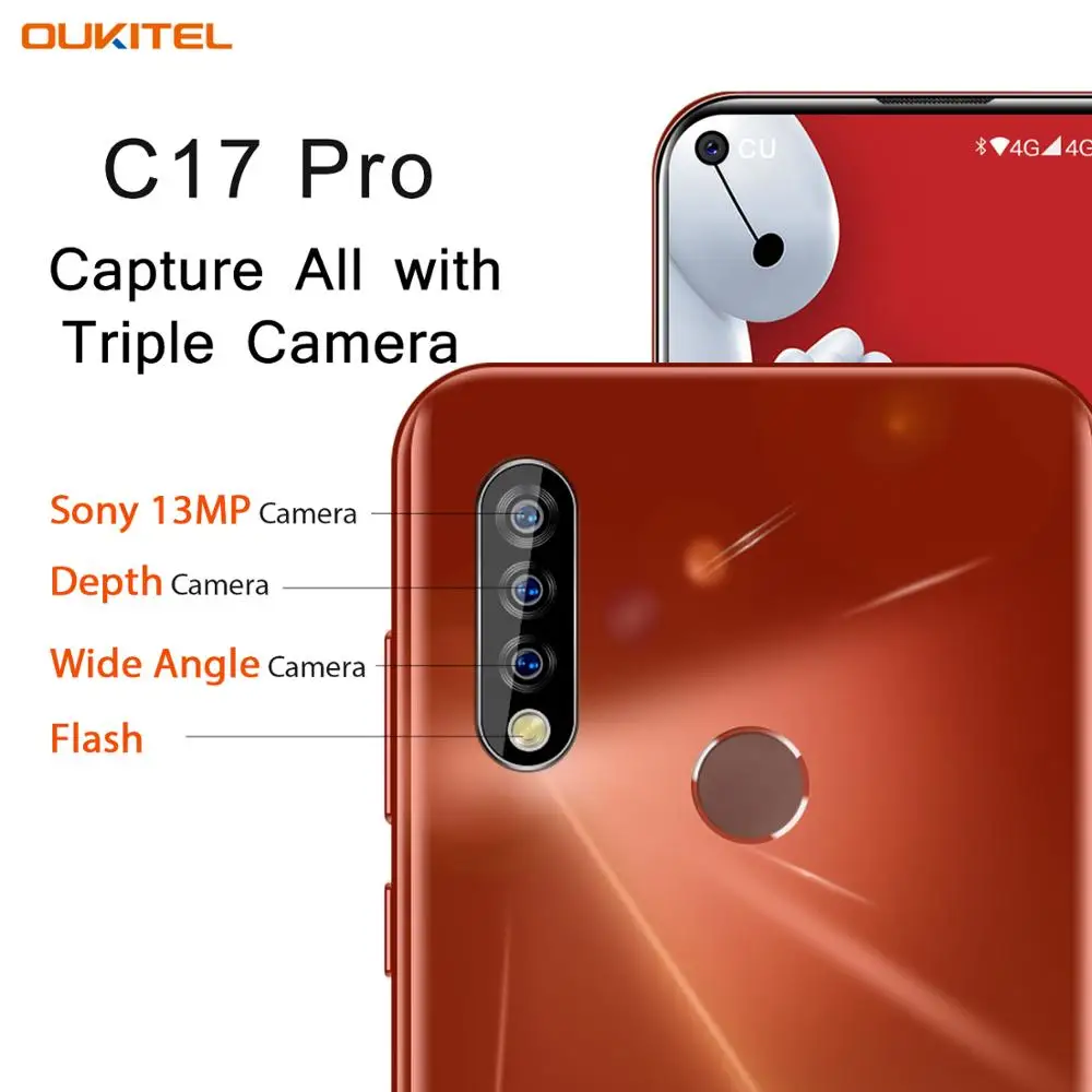 OUKITEL C17 Pro тройная задняя камера 4G мобильный телефон 6 35 дюймов 4 ГБ 64 Восьмиядерный