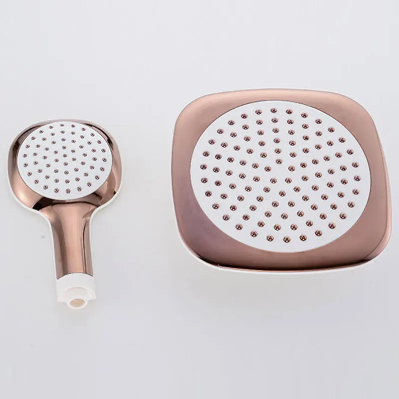 Смеситель для душа настенный золотистый с квадратной головкой кран водопад 8