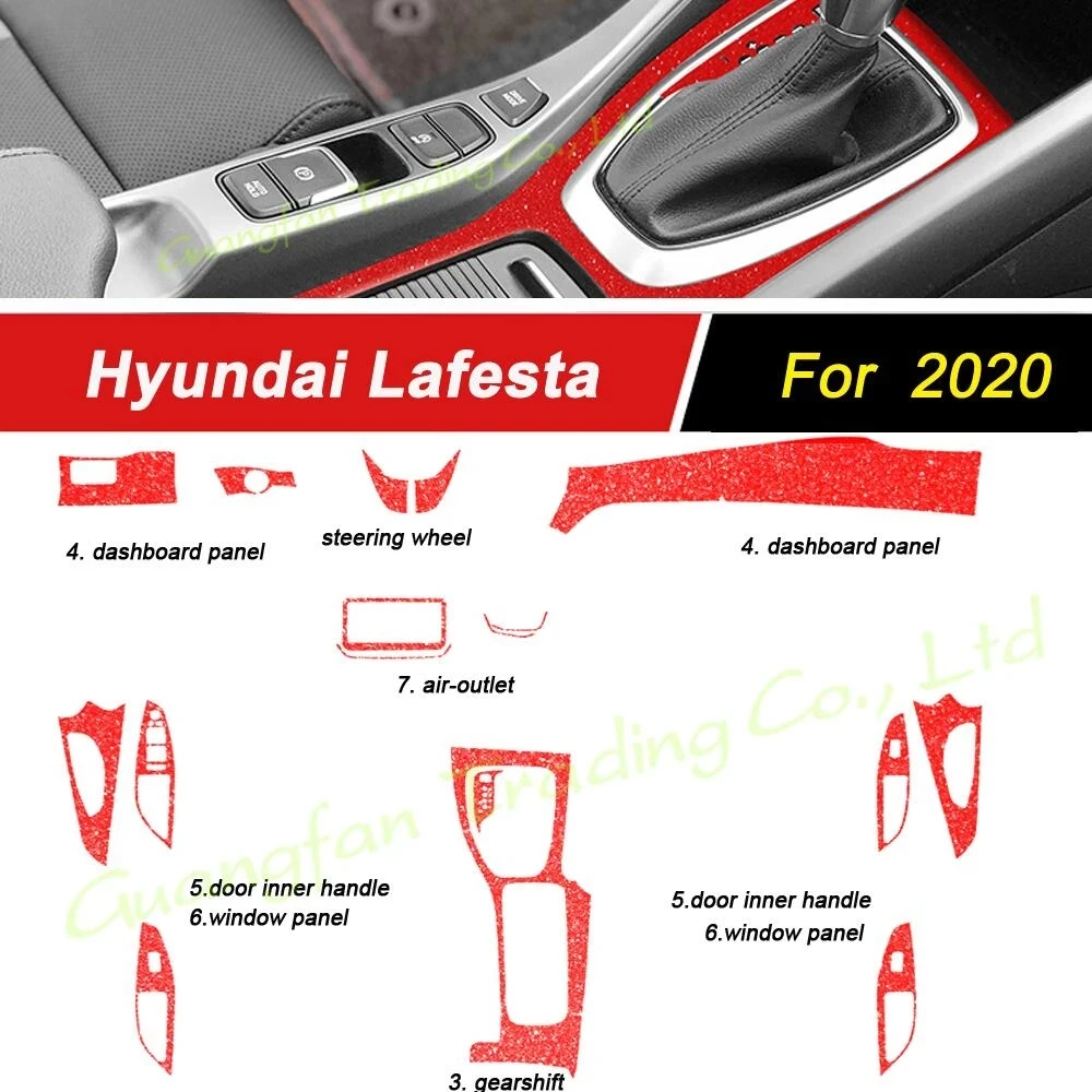 

Для Hyundai Lafesta 2020, автомобильный Стайлинг 3D/5D, углеродное волокно, интерьер автомобиля, центральная консоль, цветная молдинговая наклейка, наклейка, аксессуары, детали