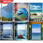 HUACAN DIY Алмазная Картина Пейзаж море 5D камни в форме ромба стразы из картина крестом окна мозаика алмаз стены искусства