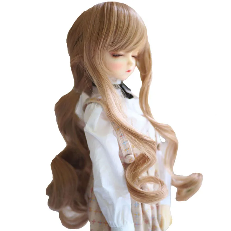 Длинные вьющиеся термостойкие волосы коричневый/розовый цвет BJD SD 1/3 1/4 1/6 из