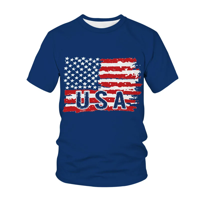 

New Oversized Men's 3D Printed T-shirt Croatian British American flag Pattern Street Wear O-neck Top T-shirt Size 100-6XL