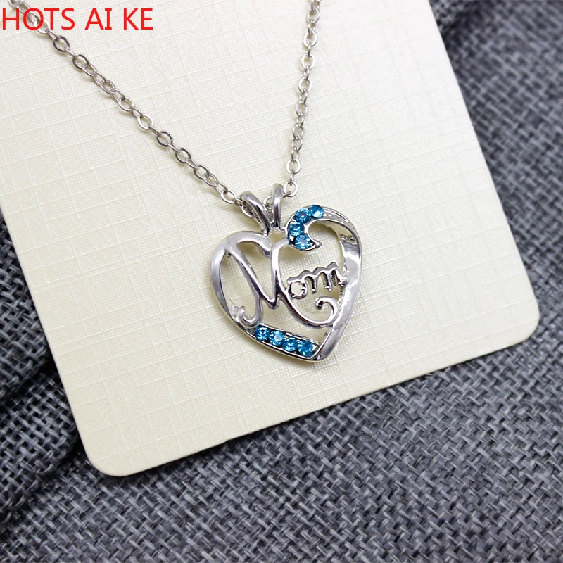 

Necklace For Women Letter "MOM" Inlaid Crystal Pendant Mother's Birthday Gift Woman Necklaces Jewelry Mother's Day Gifts