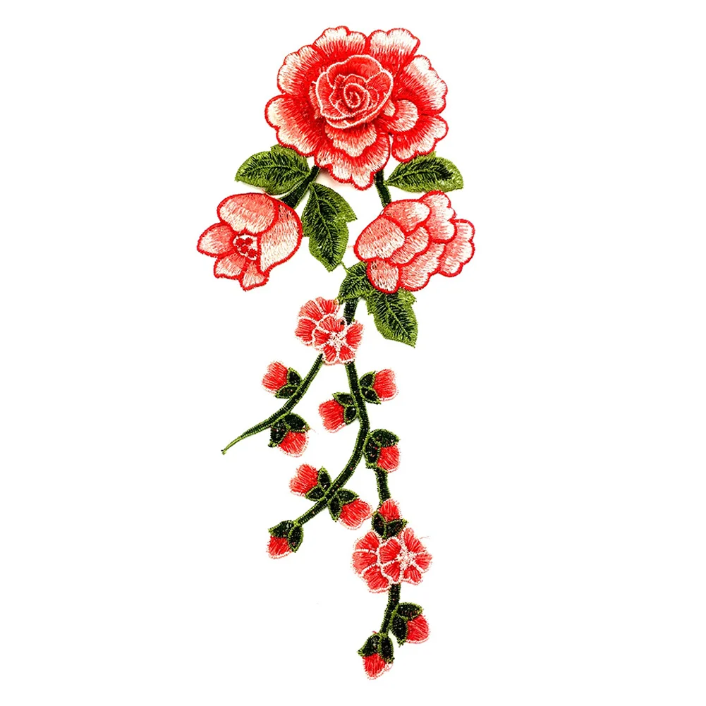 3D Вышивка патч роза цветок воротник декольте шитье Аппликация DIY декоративные