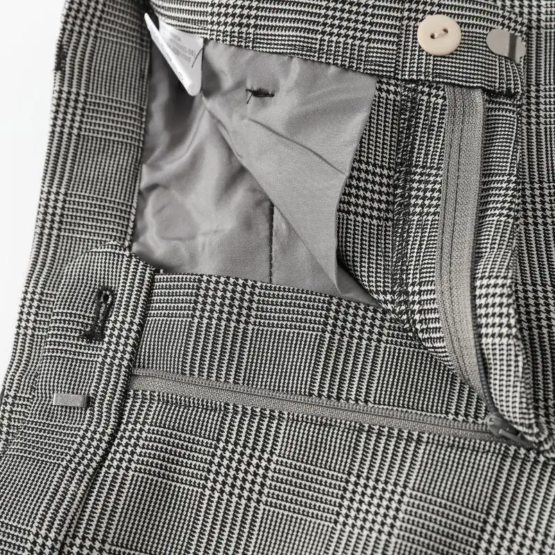 

Toppies 2021 Vintage Houndstooth Suit Pants Women High Waist Pants Female Trousers Zipper Fly Streetwear