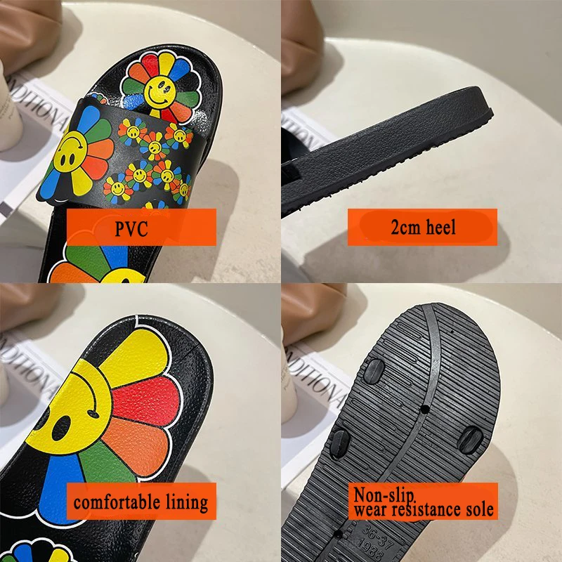 

RYMOMODA Home Slippers Bathroom Slides for Women PVC Indoor Outside Slippers Light Weight Non-slip Outsole Ladies Fashion Shoe