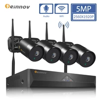 einnov video surveillance 5mp wireless cctv cameras security system kit ip wifi exterior audio nvr set night vision hd ir cut