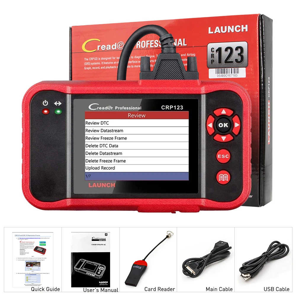 

LAUNCH X431 CRP123 OBD2 EOBD automotive scanner ABS Airbag SRS Transmission Engine Car Diagnostic Tools Multilingual free update