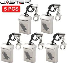 5 PCS/LOT Mini Metal USB 2.0 Flash Drives 64GB Custom Logo Pen Drive Gifts 32GB Memory Stick 100% Real Capacity Pendrive U Disk