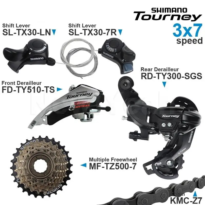 Переключатель передач SHIMANO TOURNEY 3x6 3x 7 скоростей включающий переключатели TX30 TY300