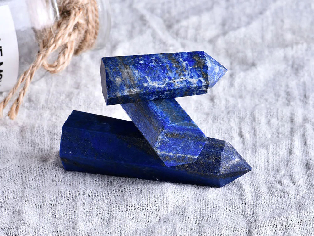 1 шт. натуральный кристалл Lapis шестиугольная колонна КРИСТАЛЛ ТОЧКА минеральный орнамент волшебный ремонт домашнего интерьера DIY подарок украшение