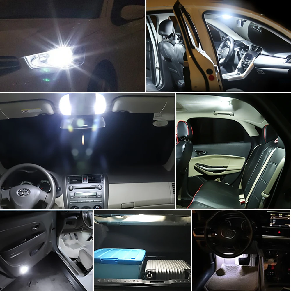 10x W5W T10 2825 Светодиодная лампа светильник салона автомобиля для AUDI A3 A4 A4L B6 B8 B5 S4 A5 A6
