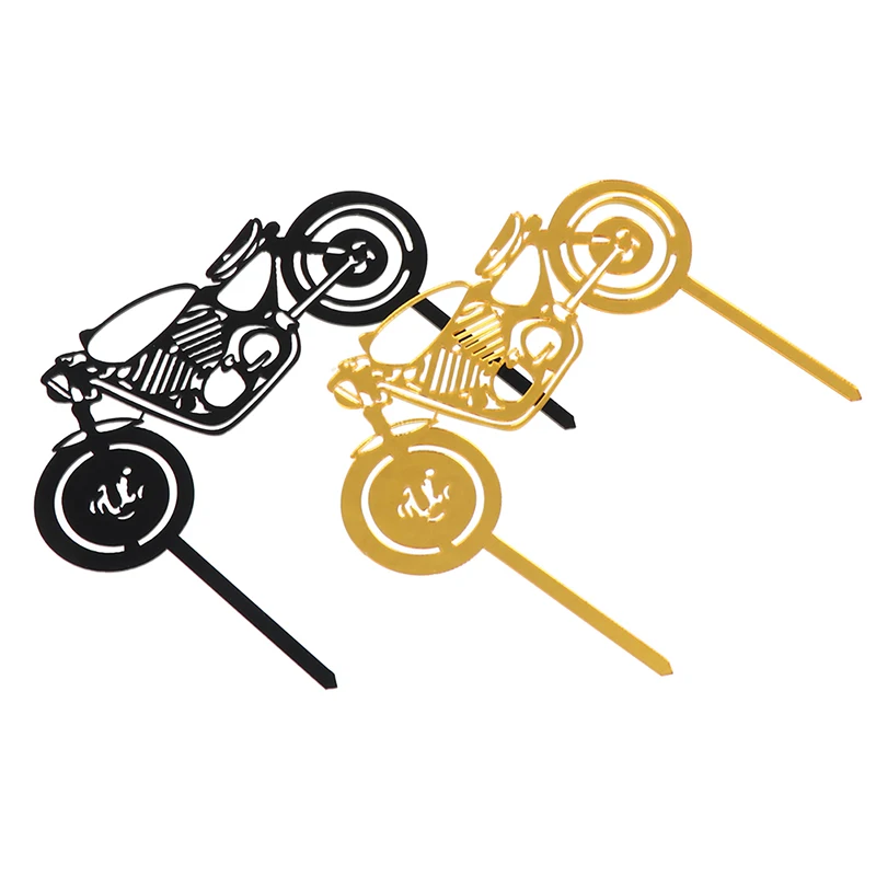 

Motorcycle Happy Birthday Acrylic Cake Topper Gold Motorbike Cake Topper For Wedding Birthday Party Cake Decorations Baby Shower