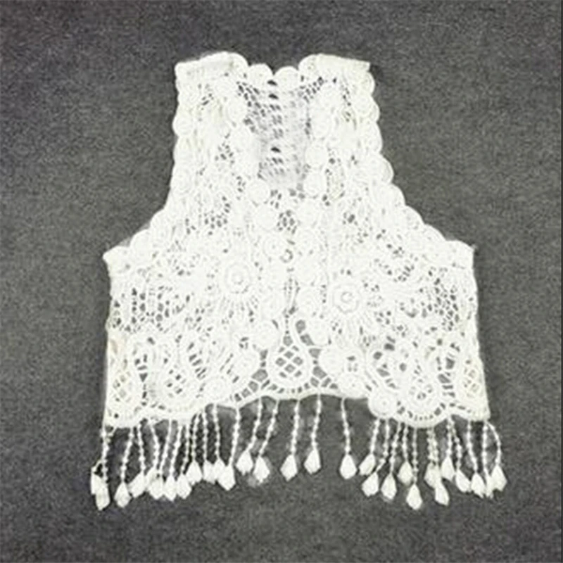 Детская пляжная одежда для маленьких девочек вязаный кружевной ажурный кардиган