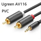 Кабель Ugreen RCA с разъемом 3,5 мм, аудиокабель с двумя штекерами на 3,5, Aux для домашнего кинотеатра, наушников, ПК