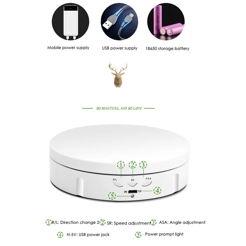 15cm 360 Degree Remote Control Speed Direction Jewellery Display Stands Electric Rotating Jewelry Organizer Photography Stand | Украшения и