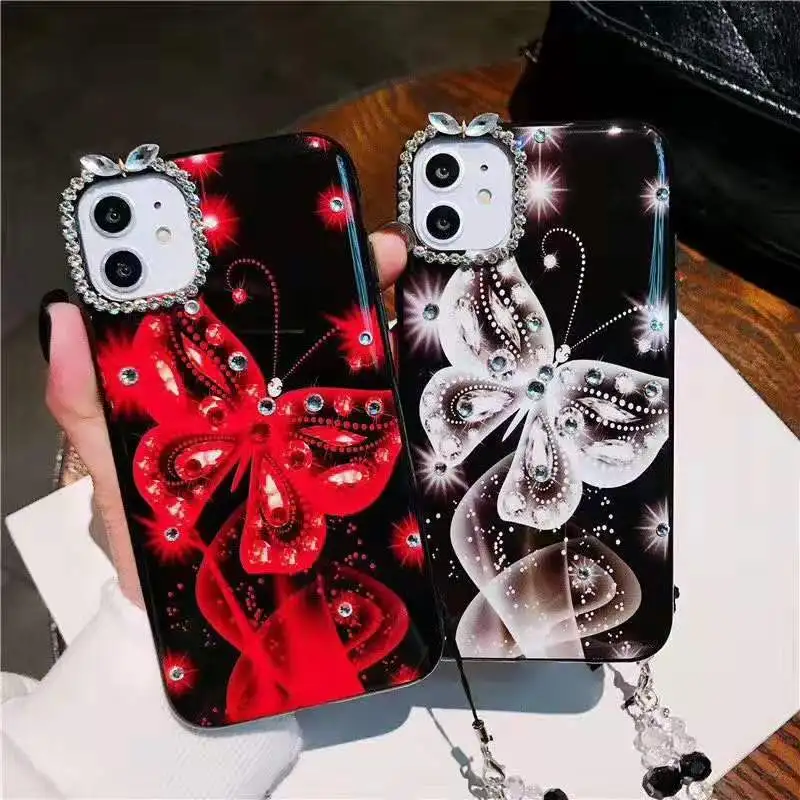 Для iPhone 11 Pro Max милый блестящий чехол с бабочкой для X XR XS 6 6S 7P 8 plus роскошная задняя